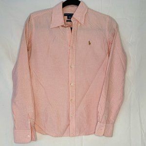 Ralph Lauren Pink Oxford Striped Work Shirt